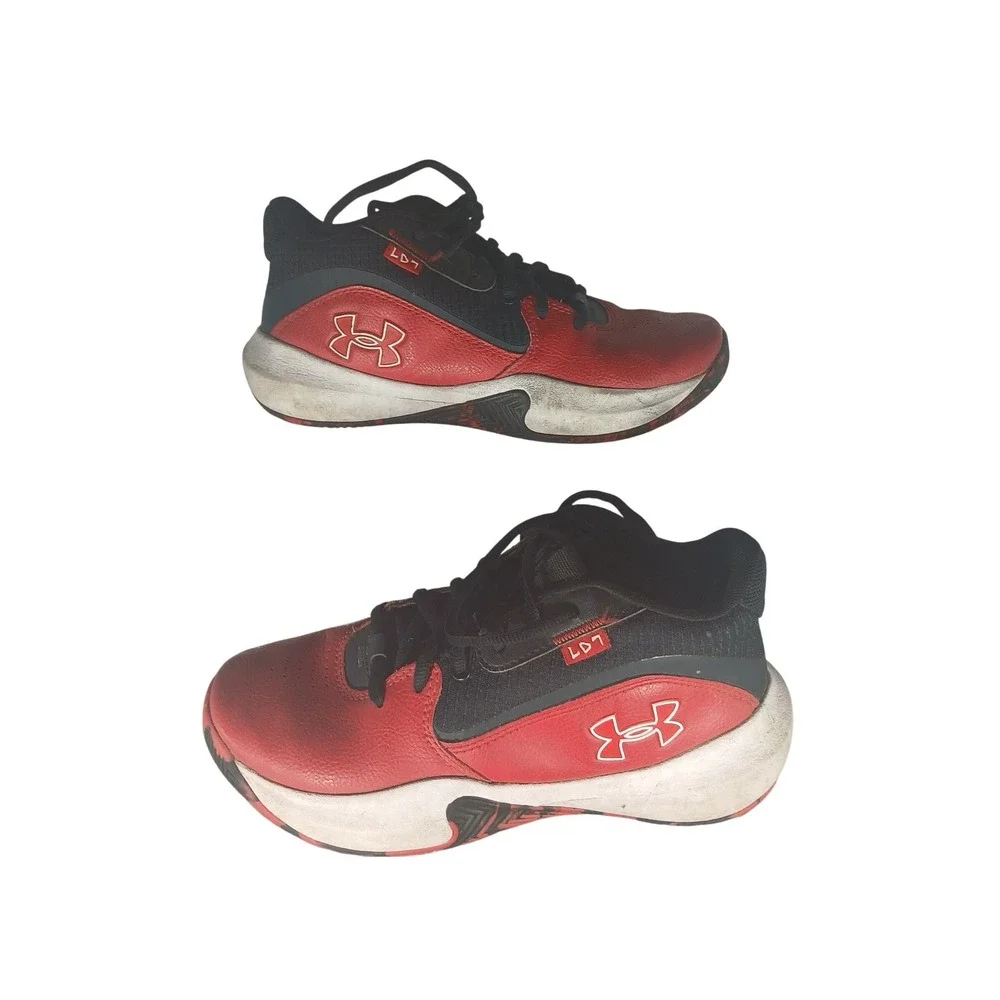 Under Armour Kids Basketball Shoes Red Black Youth Size‎ 5Y